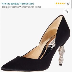Badgley Mischka
Color: black
Size: Women’s 9 
Style: Embellished kitten heel